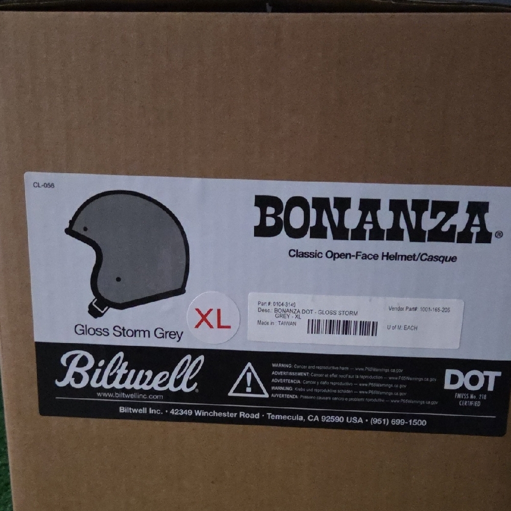 Bonanza Gloss Storm Grey Helmet